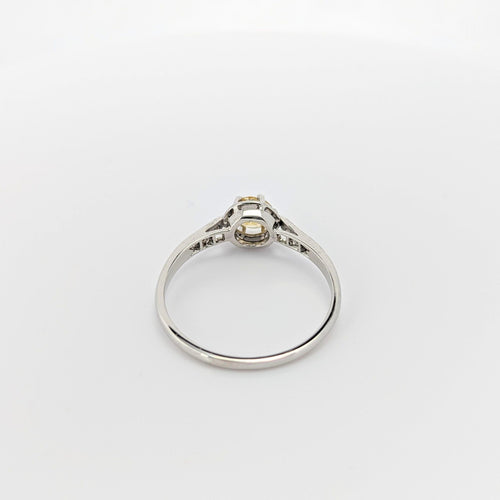 Bague Bague Solitaire or blanc et diamant jaune 0.40ct 58 Facettes 22937