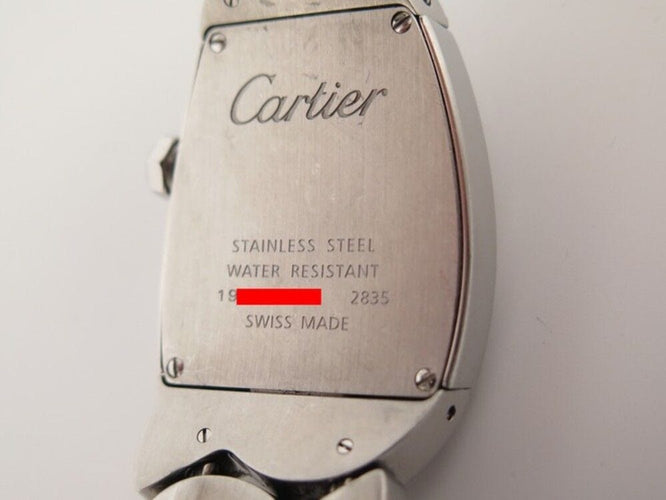 Montre montre CARTIER la dona large 2835 28 mm quartz acier palladie 58 Facettes 253462