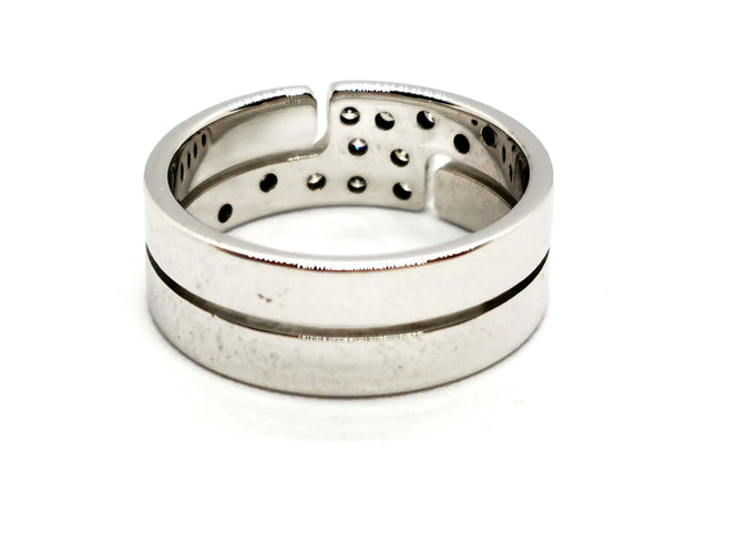 Bague 53 Dinh Van Bague Seventies Or blanc Diamant 58 Facettes 1505954CN