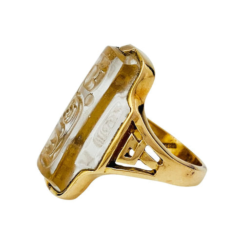 Bague 52 Bague Lalaounis or jaune, cristal de roche. 58 Facettes 30961