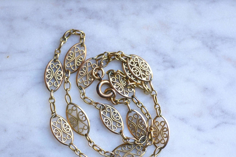 Collier Chaîne maille filigrane en or 58 Facettes