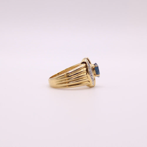 Bague Bague vintage saphir et diamants sur or jaune 58 Facettes
