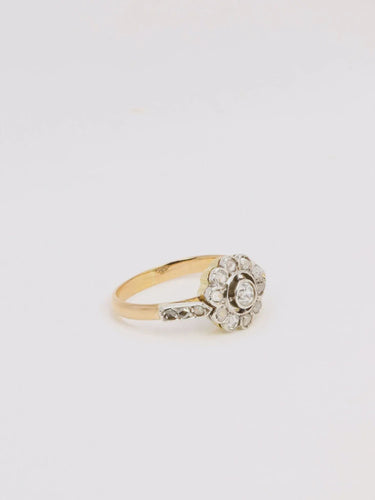 Bague 54 Bague marguerite Belle Epoque Or jaune Platine Diamants 58 Facettes J172