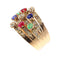Bague 59 Une bague victorienne en pierres précieuses vieille de 140 ans - saphirs, rubis, émeraudes 58 Facettes 23360-0334