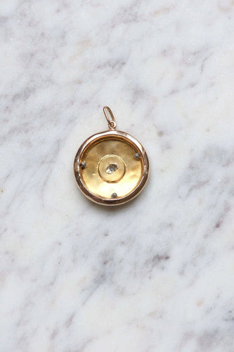 Pendentif Pendentif rond ancien or et diamant 58 Facettes