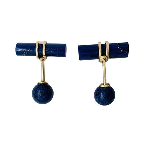 Boutons de manchette Boutons de manchette bâtonnets en or jaune et lapis lazuli. 58 Facettes 30750