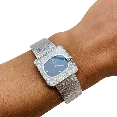 Montre Montre Patek Philippe en or blanc, diamants. Mécanique. 58 Facettes 28395