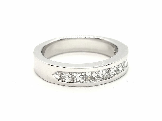 Bague 53 Bague Demie alliance Or blanc Diamant 58 Facettes 578777RV