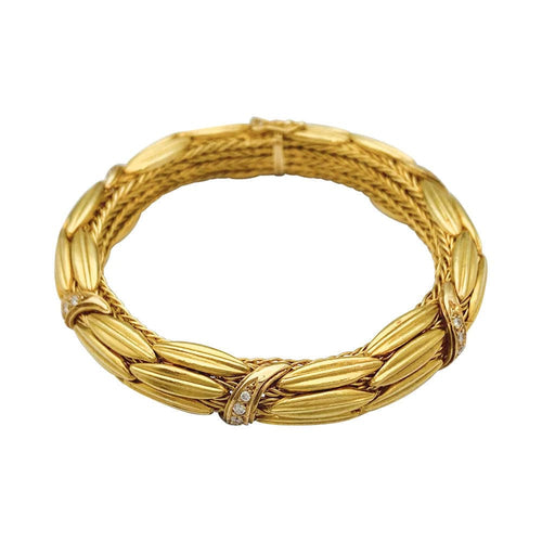 Bracelet Bracelet Lalaounis "Epis" en or jaune et diamants. 58 Facettes 31911