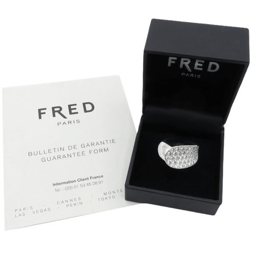 Bague Bague FRED "Candy" or gris & diamants 58 Facettes