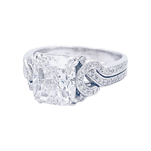 Bague 53 Bague Mauboussin, "Subtil Message", or blanc, diamant coussin. 58 Facettes 32510