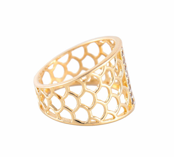Bague BAGUE "LIEM" OR & ZIRCONIUMS 58 Facettes BO/220069