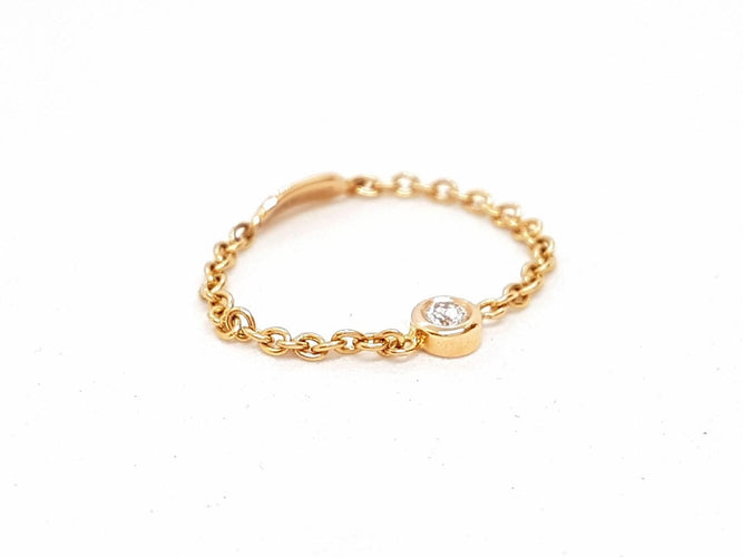 Bague 53 Bague Chaînette Or rose Diamant 58 Facettes 578689RV