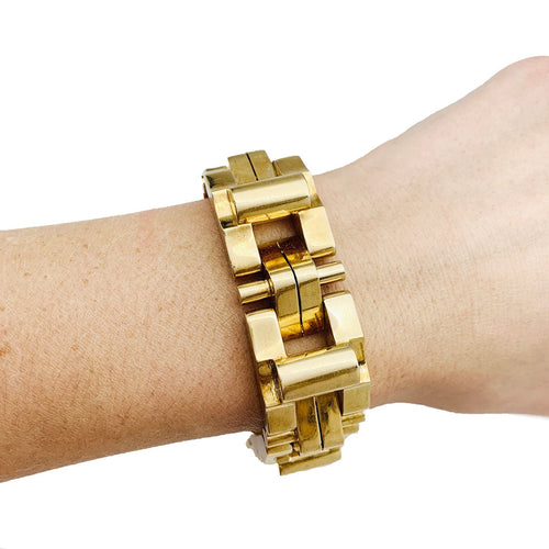 Bracelet Bracelet "Tank"en or rose. 58 Facettes 30860