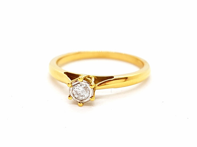 Bague 53 Bague Solitaire Or jaune Diamant 58 Facettes 06338CD