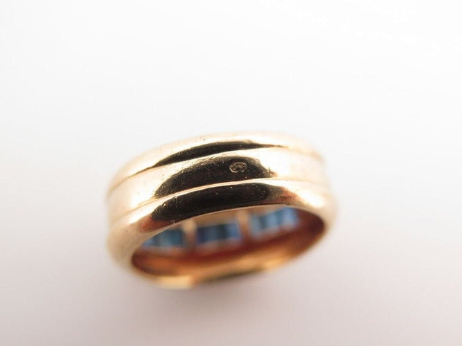Bague 52 vintage bague CARTIER odin en or jaune 18k 6 saphirs 58 Facettes 255490