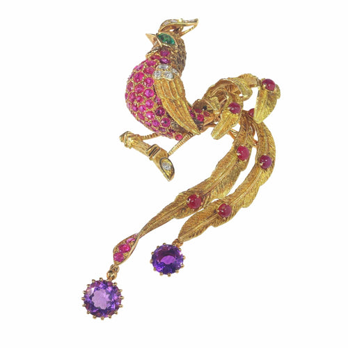 Broche Broche oiseau de paradis par Jean-Claude Champagnat 58 Facettes 23129-0123