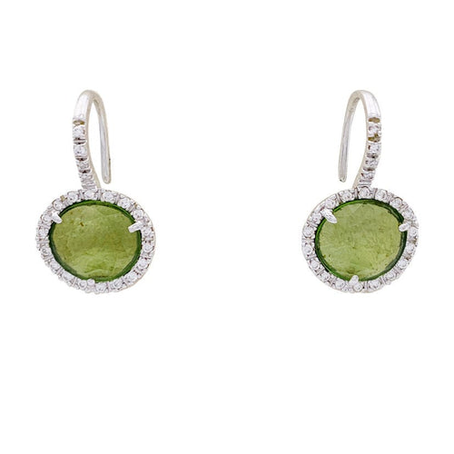 Boucles d'oreilles Boucles d'oreilles Pomellato "Colpo di Fulmine", or blanc, péridots, diamants. 58 Facettes 32766