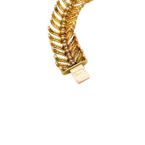 Bracelet Bracelet Boucheron "Plume" en or jaune. 58 Facettes 31481