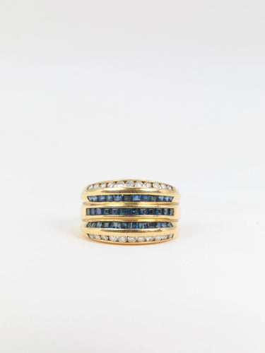 Bague Bague vintage, saphirs et diamants 58 Facettes 610
