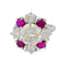 Bague 51 Bague diamant 2,22 carats à entourage diamants et rubis. 58 Facettes 31467