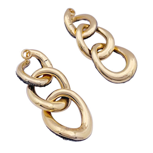 Boucles d'oreilles Boucles d'oreilles Pomellato, "Tango", en or rose, argent et diamants bruns. 58 Facettes 33472