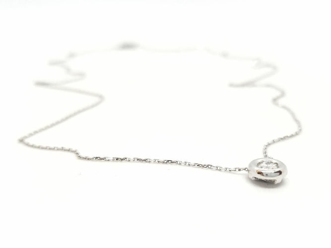 Collier Collier Or blanc Diamant 58 Facettes 579106RV
