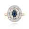 Bague 54 Bague ovale saphir diamants 58 Facettes 22-208
