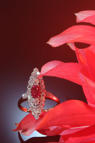 Bague 53 Bague, Diamant, rubis 58 Facettes 22298-0136