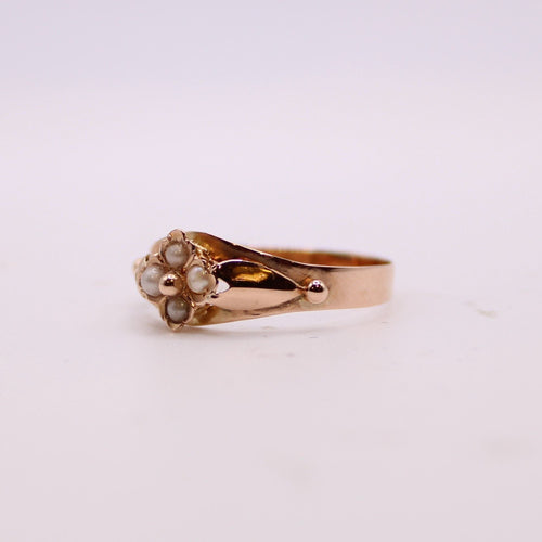 Bague 55 Bague Art-Nouveau Or Perles 58 Facettes