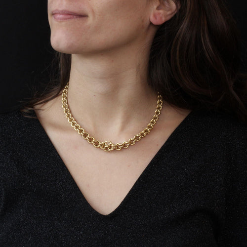 Collier Collier en or jaune maillons entrelacés 58 Facettes 21-625