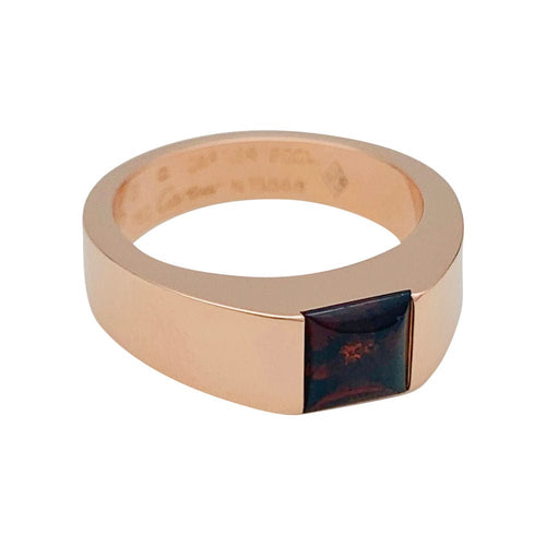 Bague 51 Bague Cartier, "Tank", or rose, grenat. 58 Facettes 31056