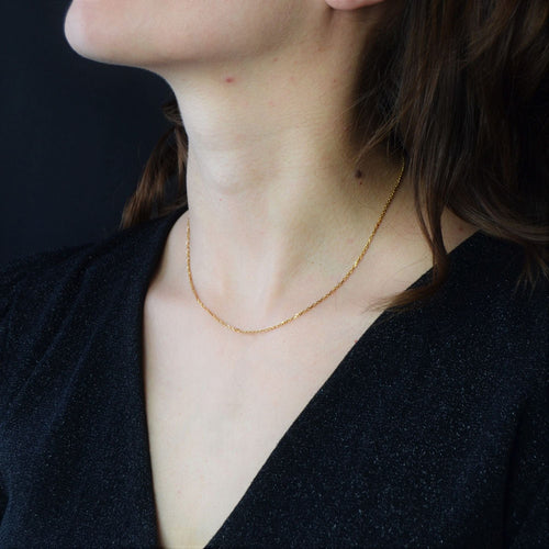 Collier Chaine en or jaune maille forçat limée 58 Facettes 13-173