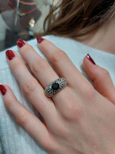 Bague 53 BAGUE MODERNE DIAMANT NOIR 58 Facettes 073501