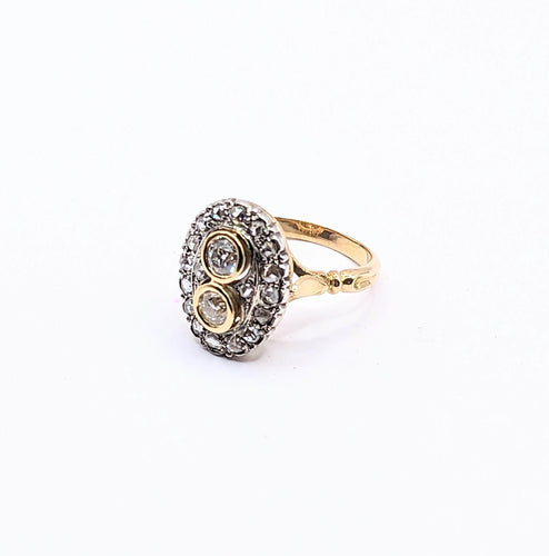 Bague Bague pompadour or et diamants 58 Facettes