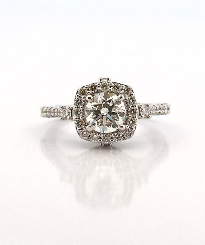 Bague 48 Bague Solitaire en diamants centre 0,80 carat certifié GIA 58 Facettes