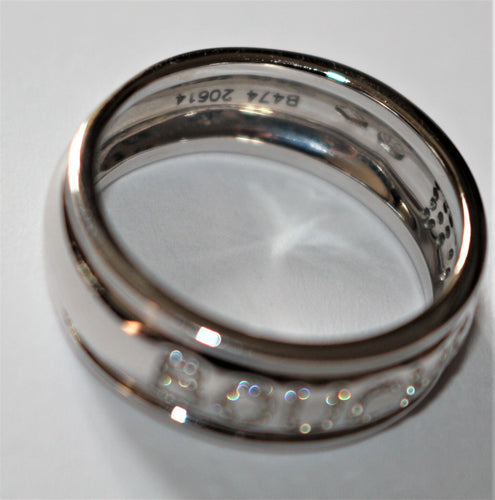 Bague 55 Bague jonc BOUCHERON or blanc et brillants 58 Facettes 411