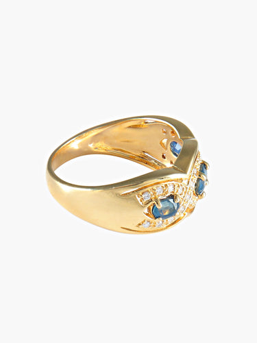 Bague 52 Bague entrelacs Saphirs 58 Facettes