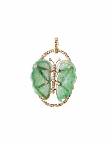 Pendentif Pendentif Papillon Pâte de verre Diamants 58 Facettes