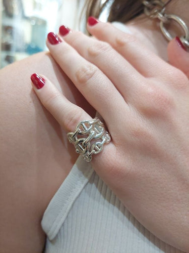 Bague HERMÈS - BAGUE CHAINE D'ANCRE ENCHAINÉE 58 Facettes 071491