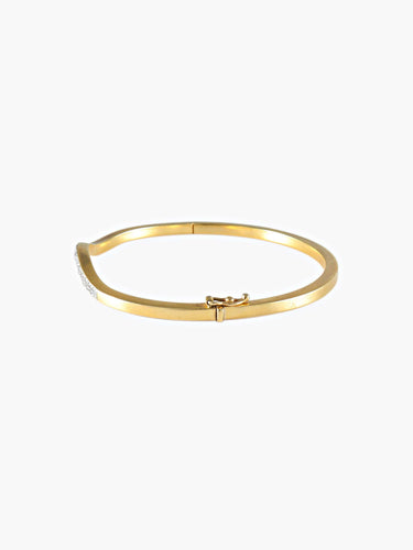 Bracelet BRACELET JONC TORSADE OR JAUNE ET DIAMANTS 58 Facettes