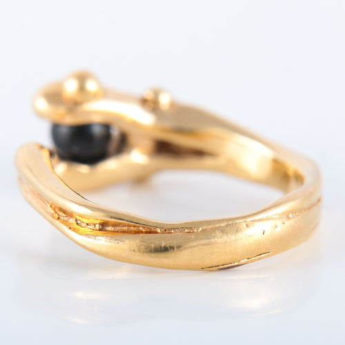 Bague 52.5 Petite Bague Gilbert Albert bille noire 58 Facettes