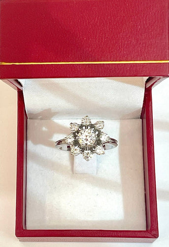 Bague Bague marguerite or blanc et diamants 58 Facettes