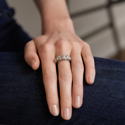 Bague 52.5 Bague Jarretière 5 Diamants 58 Facettes