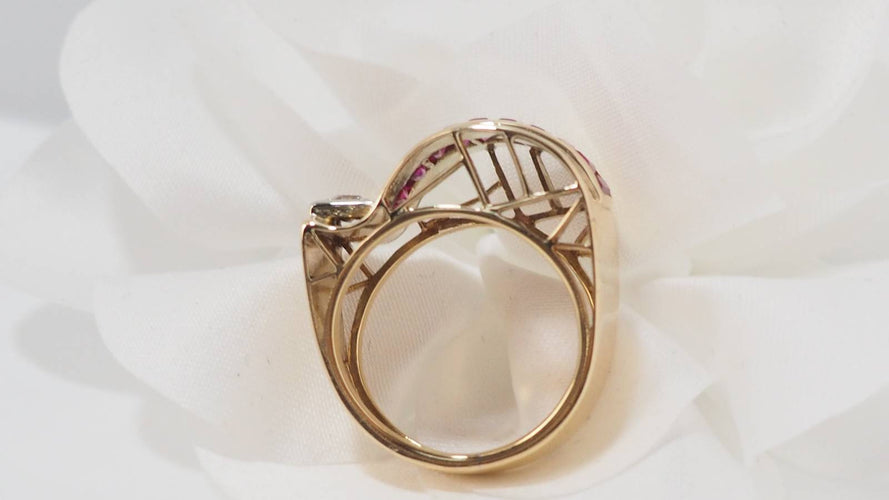 Bague Bague Tank des années 40 or jaune et diamant 58 Facettes 27033