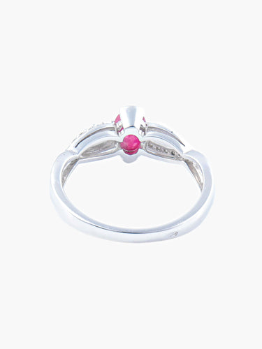 Bague 52 BAGUE OR BLANC RUBIS ET DIAMANTS 58 Facettes