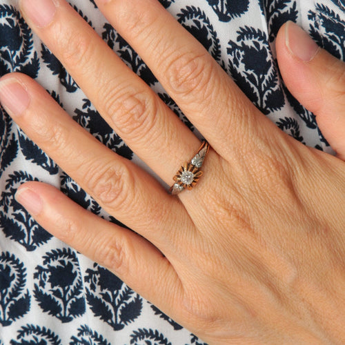 Bague 54.5 Bague or rose, platine et diamant 58 Facettes P3L12