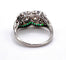 Bague Bague style Art Déco Platine Diamants et Emeraudes. 58 Facettes