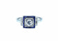 Bague Bague Art Déco platine, diamants et saphirs calibrés 58 Facettes