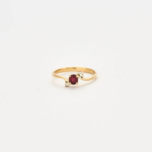 Bague 52 Bague fine Grenat Diamants 58 Facettes EL2-145